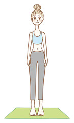 ヨガ　ストレッチ　女性