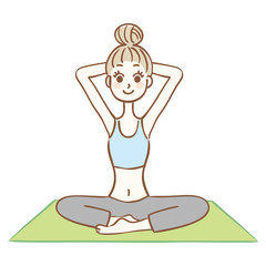 女性　ストレッチ　ヨガ