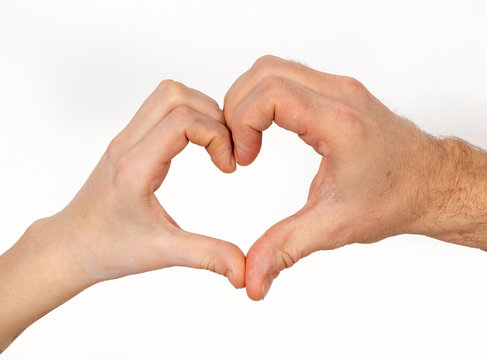 finger showing heart as love sign