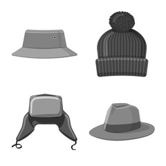 Isolated object of headgear and cap sign. Set of headgear and accessory vector icon for stock.