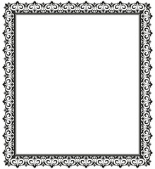 Decorative frame Elegant vector element for design in Eastern style, place for text. Floral black border. Lace illustration for invitations and greeting cards