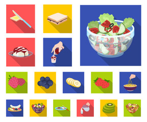 Dessert fragrant flat icons in set collection for design. Food and sweetness vector symbol stock web illustration.