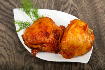 Roasted chicken thigh