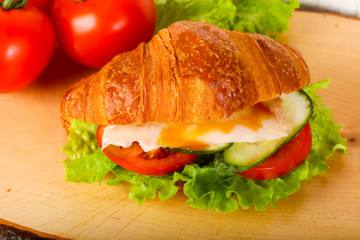 Croissant with chicken