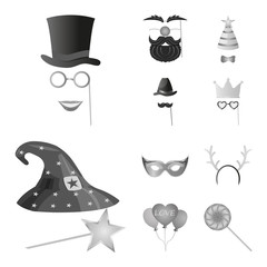 Vector design of party and birthday sign. Collection of party and celebration vector icon for stock.