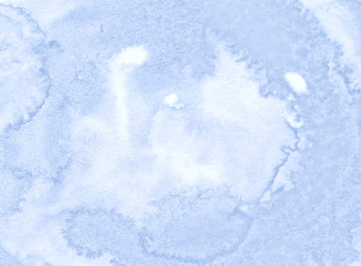 Light blue watercolor frame with torn strokes and stripes. Abstract background for design, layouts and patterns.