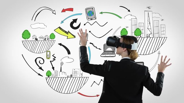 Woman using VR video