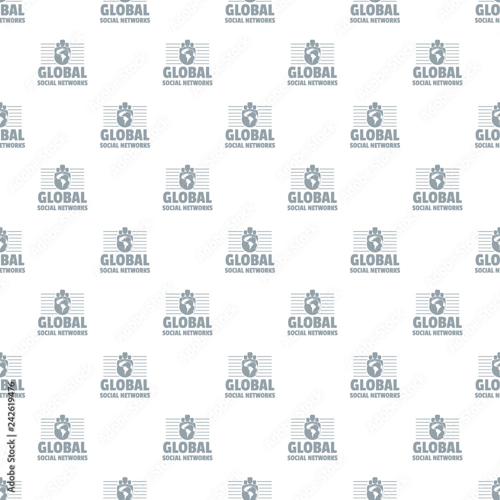 Poster global social networks pattern vector seamless repeat for any web design