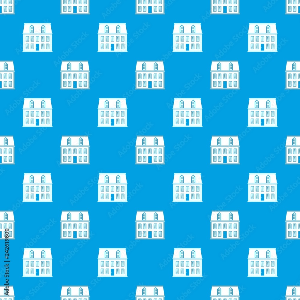 Poster house pattern vector seamless blue repeat for any use