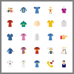 25 positive icon. Vector illustration positive set. men and shirt icons for positive works