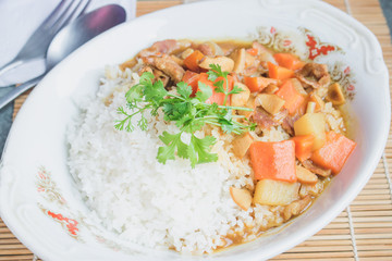 Curry rice of japan.Food Japan Concept.