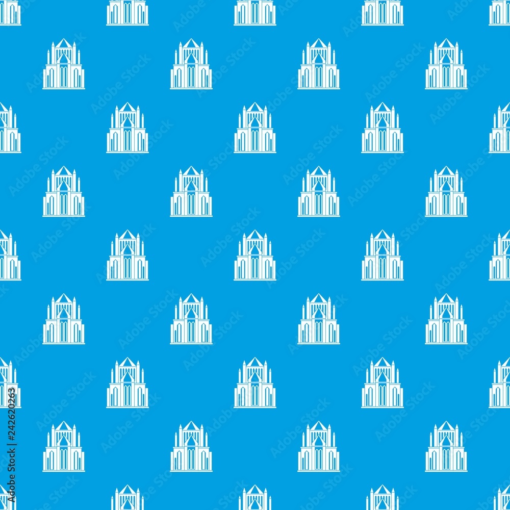 Poster cathedral pattern vector seamless blue repeat for any use