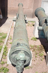 Artillery exposure in the open air. St. Petersburg Russia - 02,05,2009. Military History Museum of...