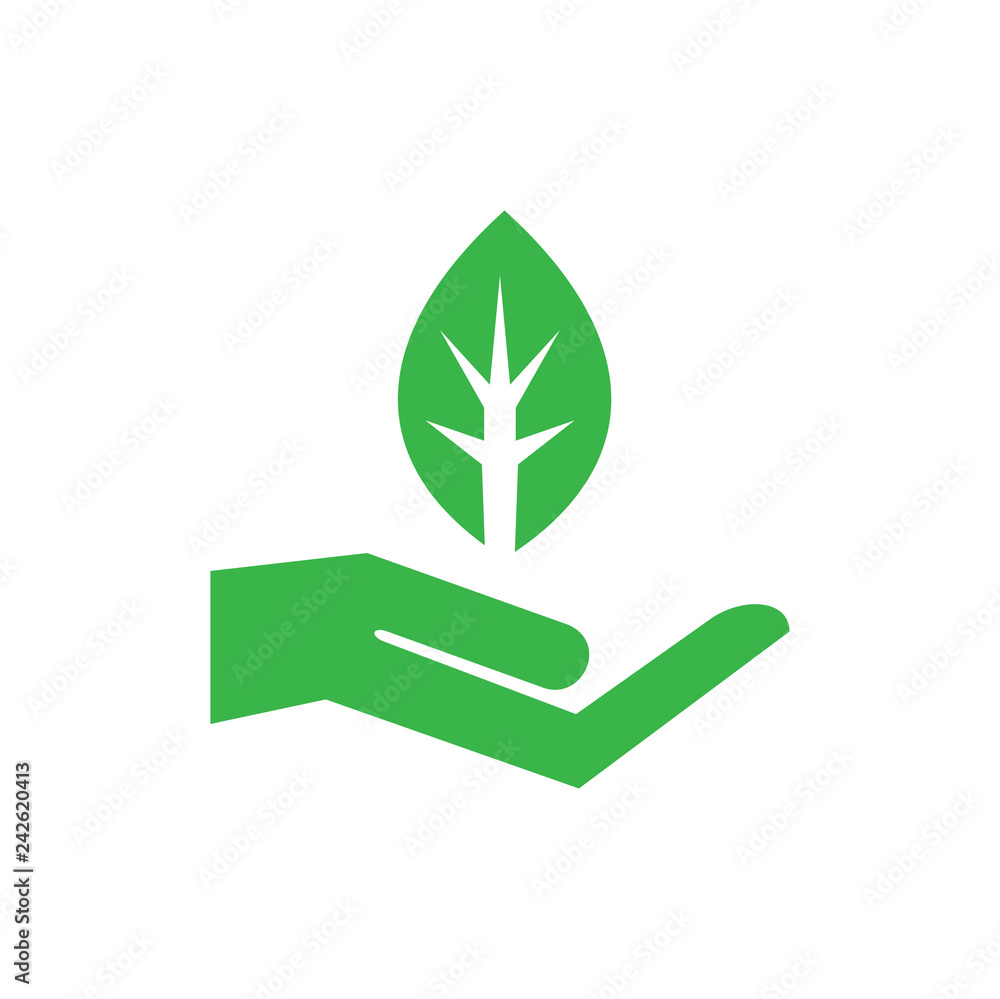 Fototapete Ecology care icon on white background for graphic and web design, Modern simple vector sign. Internet concept. Trendy symbol for website design web button or mobile app.