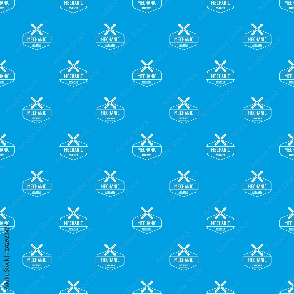 Poster mechanic engine pattern vector seamless blue repeat for any use