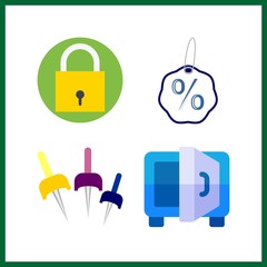 4 open icon. Vector illustration open set. knob and discout icons for open works
