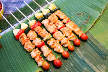 barbecue on the grill ,Grilled tomatoes