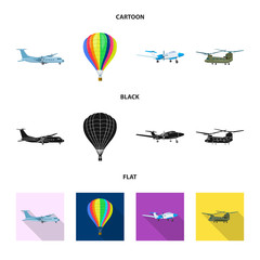Obraz premium Isolated object of plane and transport sign. Collection of plane and sky vector icon for stock.