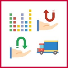 4 delivery icon. Vector illustration delivery set. sound bars and receive icons for delivery works