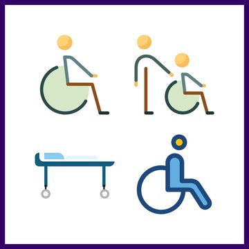 4 handicapped icon. Vector illustration handicapped set. wheelchair and disabled icons for handicapped works