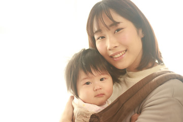 笑顔の親子