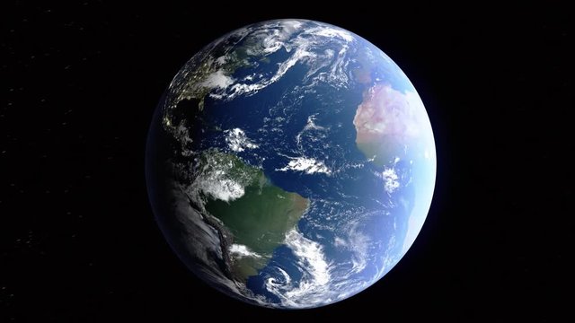 Realistic 3d animated earth showing the borders of the country Qatar and the capital Doha in 4K resolution