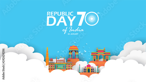 Happy Indian Republic Day Vector Illustration Or Background For 26