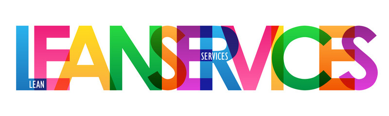 LEAN SERVICES colorful typography banner