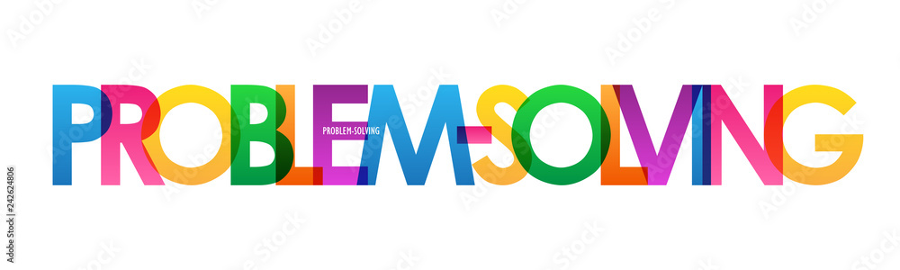 Poster problem-solving colorful typography banner