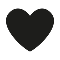 Black and white heart symbol silhouette