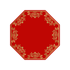 中国式の八角のフレーム。 八卦。 縁起の良い枠組みのデザイン。 アジア風の八角形のデザイン。フレームデザインのコレクション。