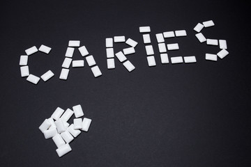 Chewing gum close up on a black background