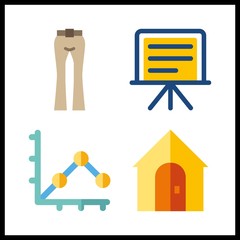 manager icon. line graph and trousers vector icons in manager set. Use this illustration for manager works.