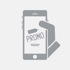 Promo on smartphone icon