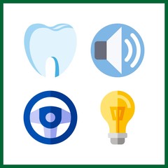 4 turn icon. Vector illustration turn set. toot and turned off icons for turn works