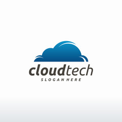 Cloud tech logo designs concept vector