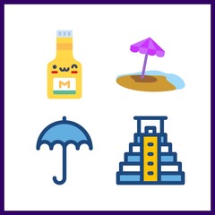 4 dry icon. Vector illustration dry set. pyramid and mustard icons for dry works