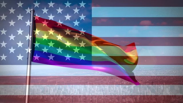Pride Flag and american flag 