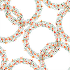 Blue ahd orange floral botanical flower. Watercolour drawing fashion aquarelle isolated.