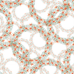 Blue ahd orange floral botanical flower. Watercolour drawing fashion aquarelle isolated.