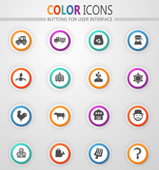 Agriculture and farming icons set