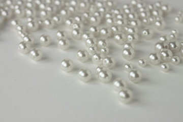 white pearl beads wedding background