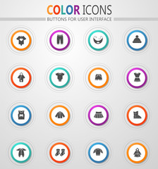 Baby clothes icons set