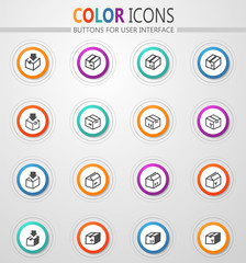 Simple icons set of box