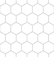 Black honeycomb graphic with dots seamless pattern over white. Vector and illustration