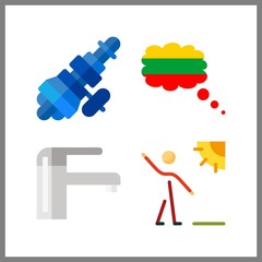 Fototapeta premium 4 building icon. Vector illustration building set. lithuania and waling icons for building works