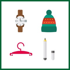 Fototapeta premium 4 personal icon. Vector illustration personal set. hanger and eye pencil icons for personal works