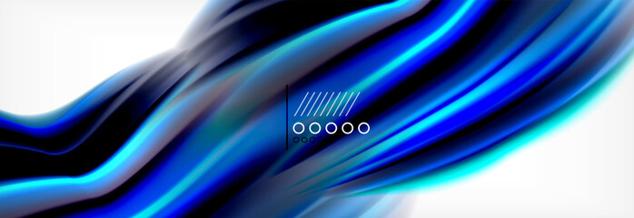 Abstract wave lines liquid fluid rainbow style color stripes background. Artistic illustration for presentation, app wallpaper, banner or poster