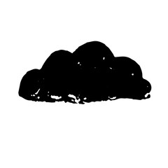 Cloud grunge icon. Vector ink illustration