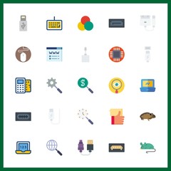 25 pc icon. Vector illustration pc set. social media and sata icons for pc works